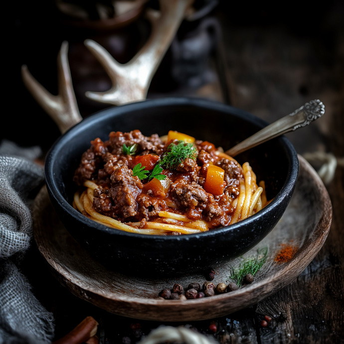 Fleischerei, Munstermann, Bolognese, Hirsch, Wildspezialität